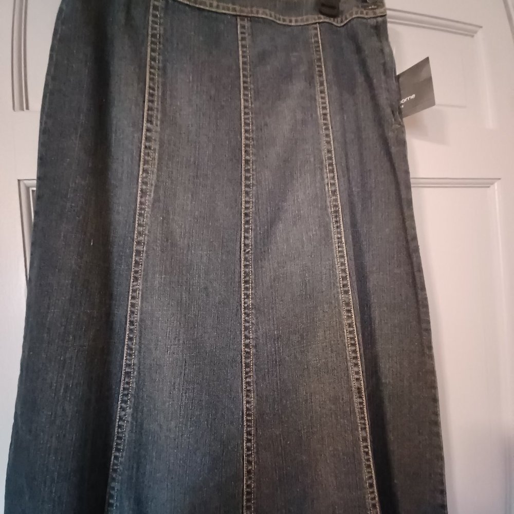 Denim panel skirt